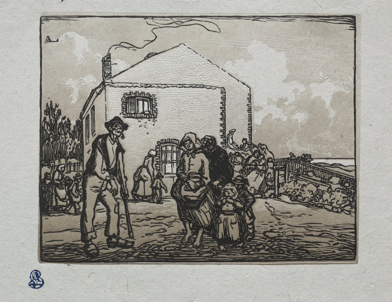 De Bedelaars bij het Laatste Huis door Auguste Louis Lepère