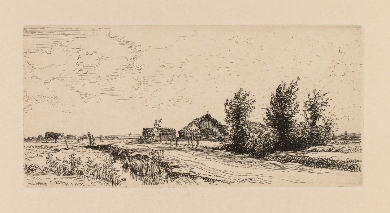 Auguste Lepère: De Kleine Koeienhoeder door Auguste Louis Lepère