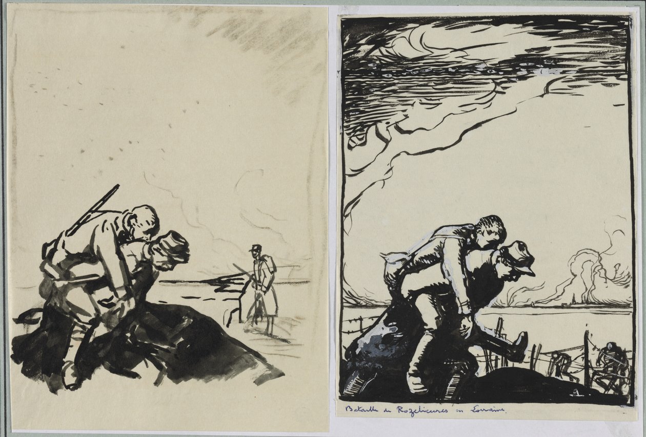 Slag bij Rozelieures in Lotharingen, 1914 door Auguste Louis Lepère