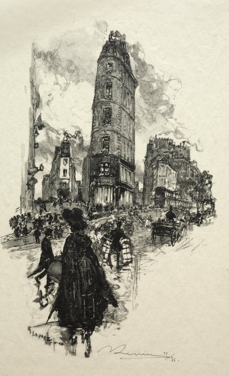 Hoek van de Rue de la Lune door Auguste Louis Lepère