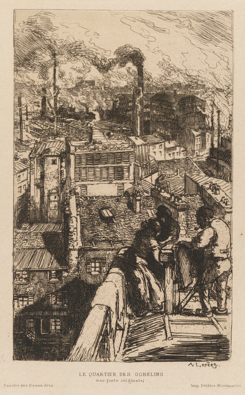 Gazette des Beaux-Arts: Le Quartier des Gobelins door Auguste Louis Lepère