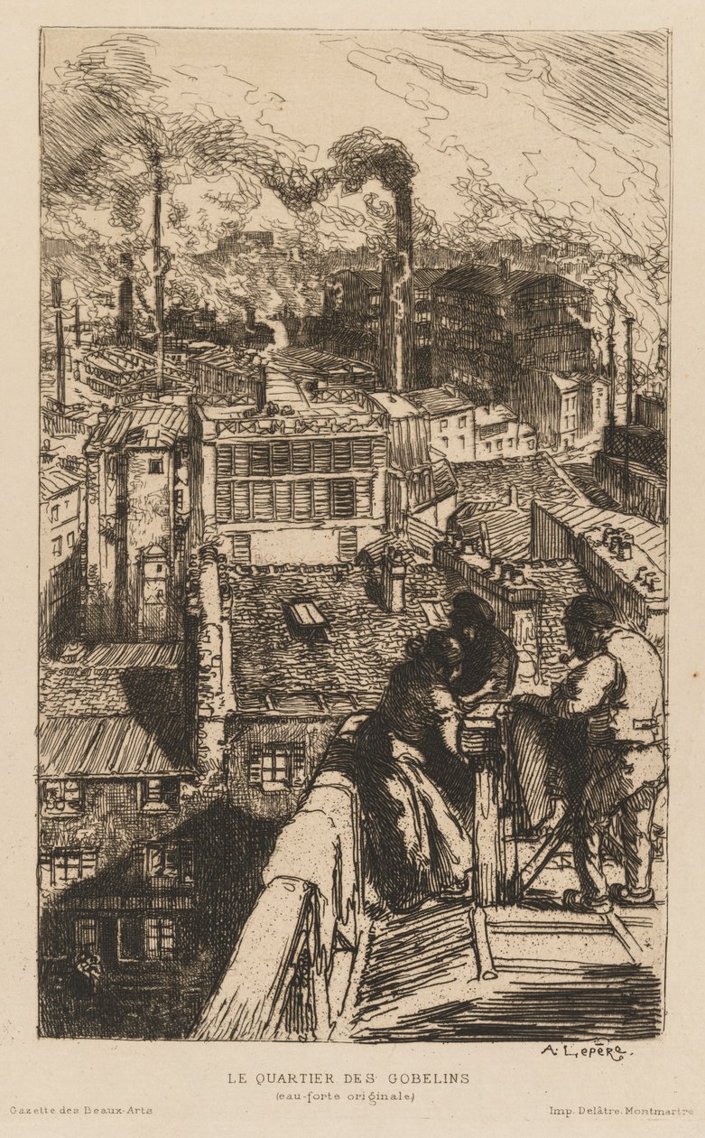Gazette des Beaux-Arts: Le Quartier des Gobelins door Auguste Louis Lepère