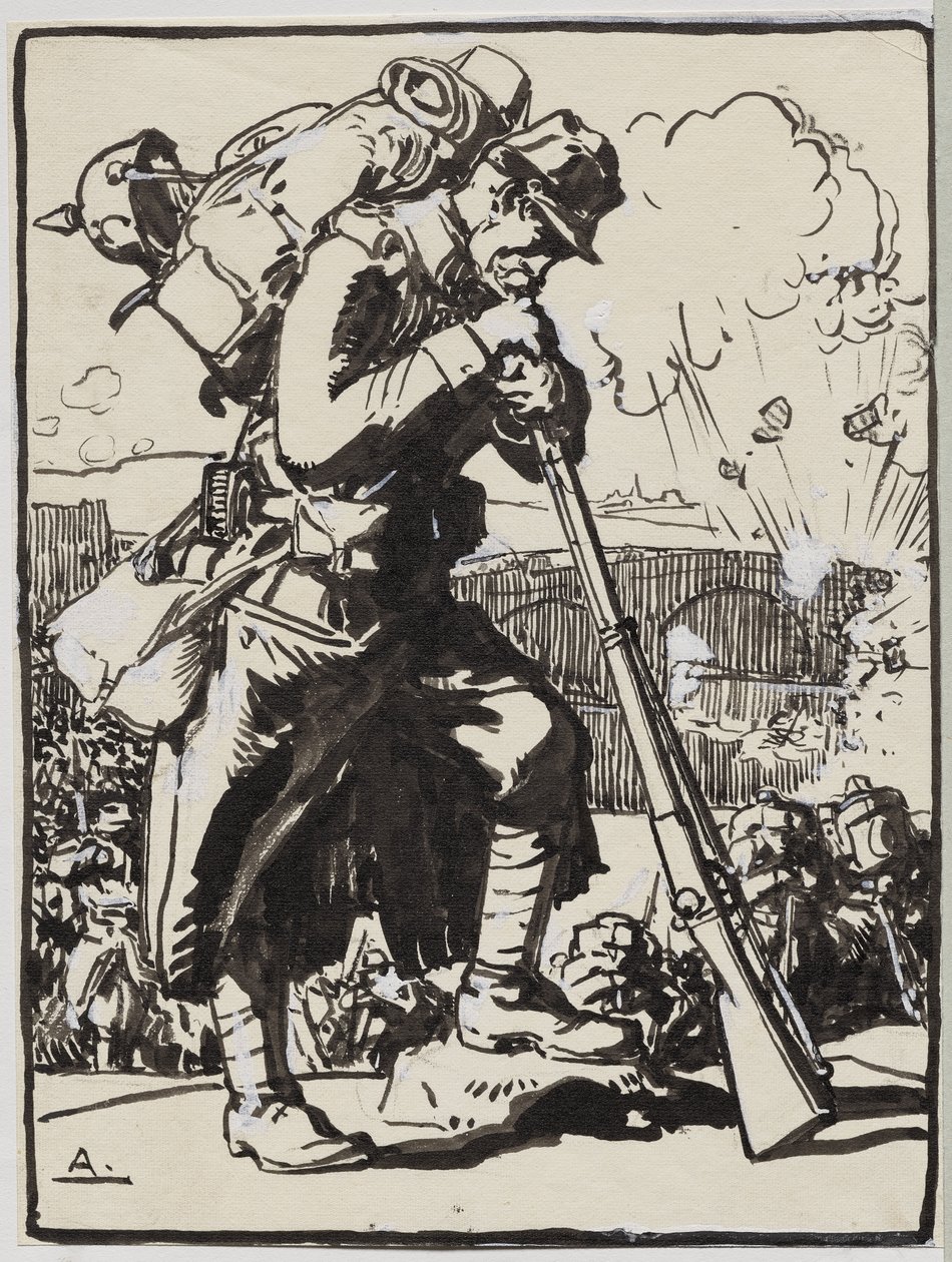 De terugtocht na Charleroi door Auguste Louis Lepère