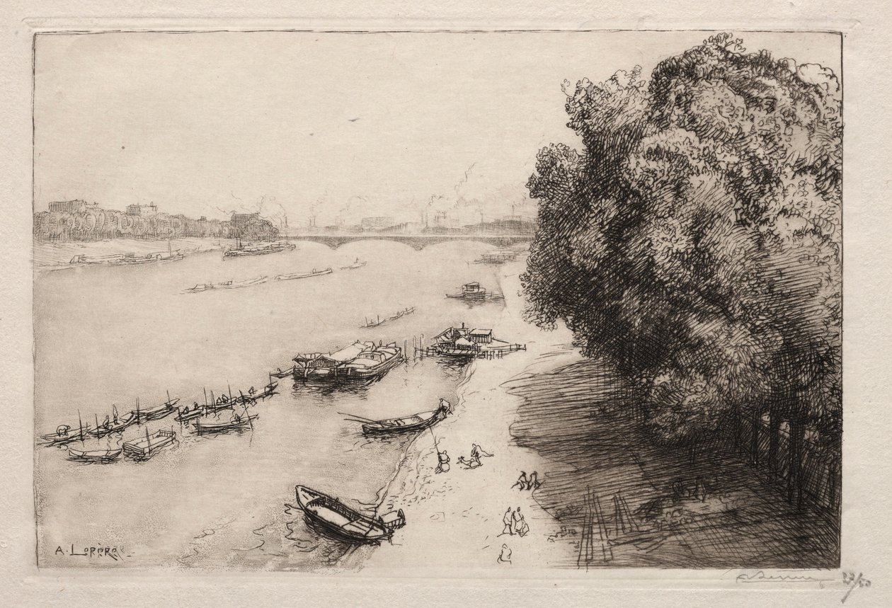 De Seine bij Pont Nationale, 1914 door Auguste Louis Lepère