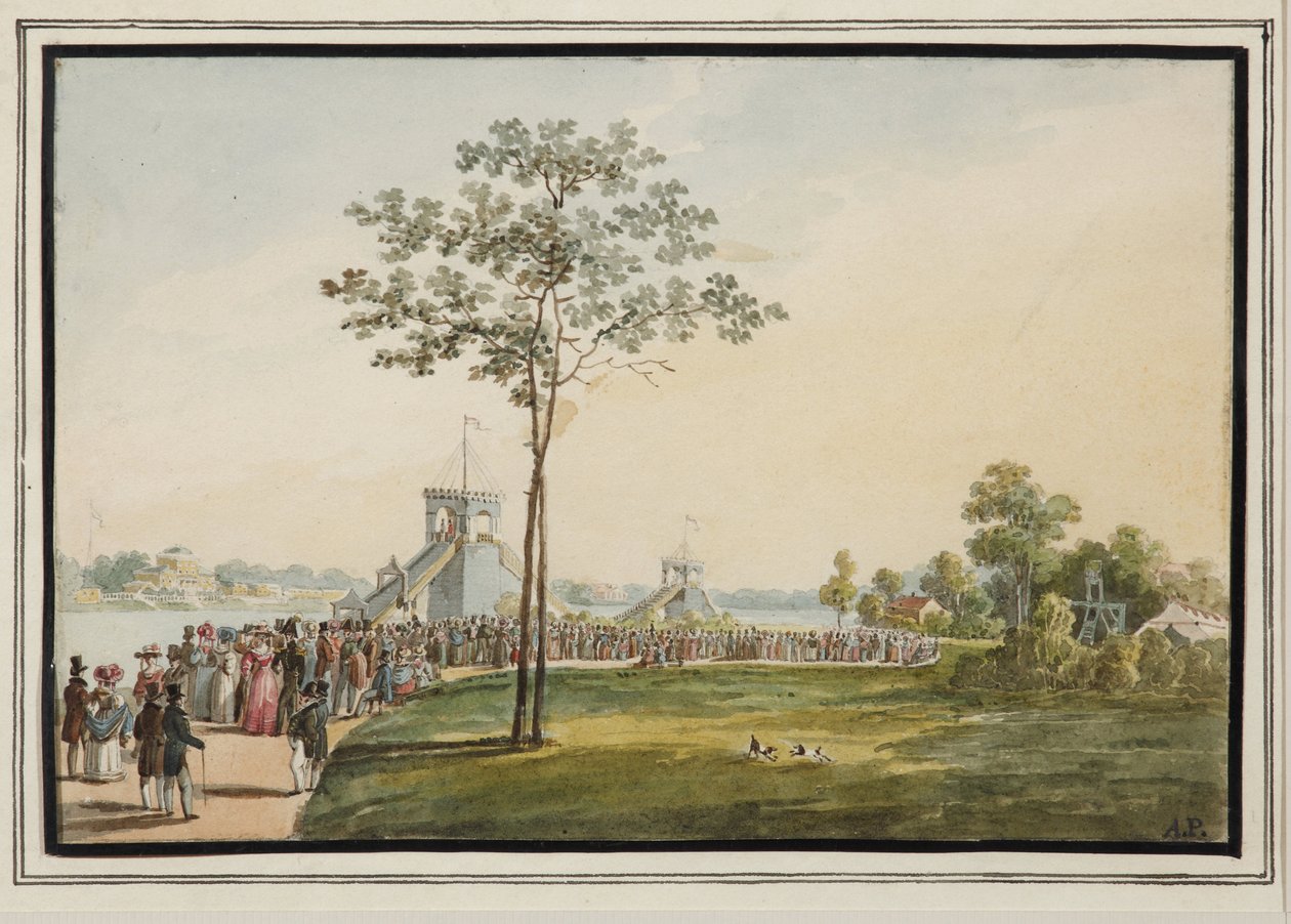 De achtbanen op Krestovsky Eiland door Auguste Poireau