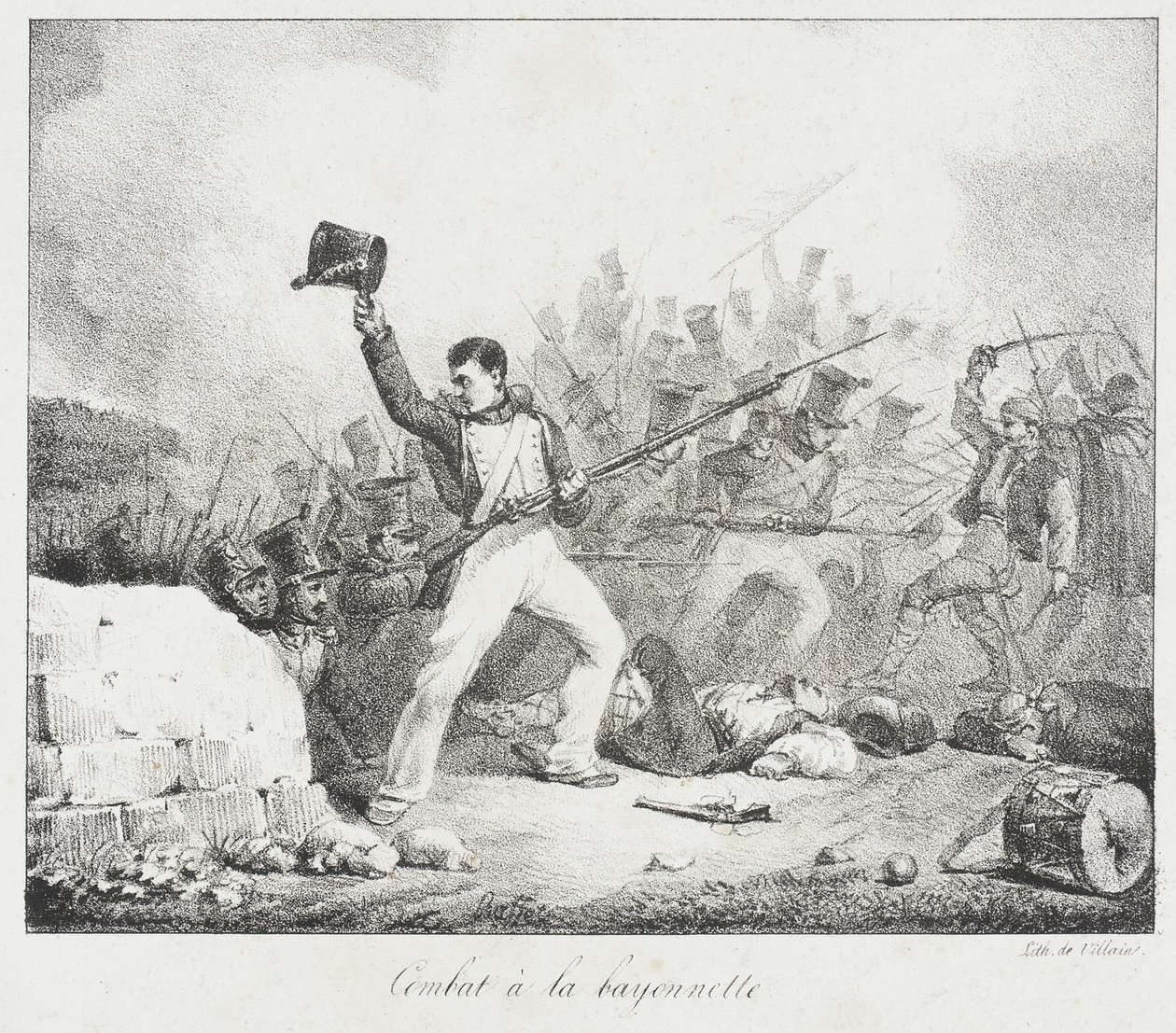 Gevecht met de bajonet door Auguste Raffet