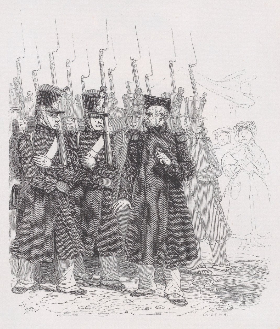 De oude korporaal uit De volledige werken van Béranger, 1836 door Auguste Raffet