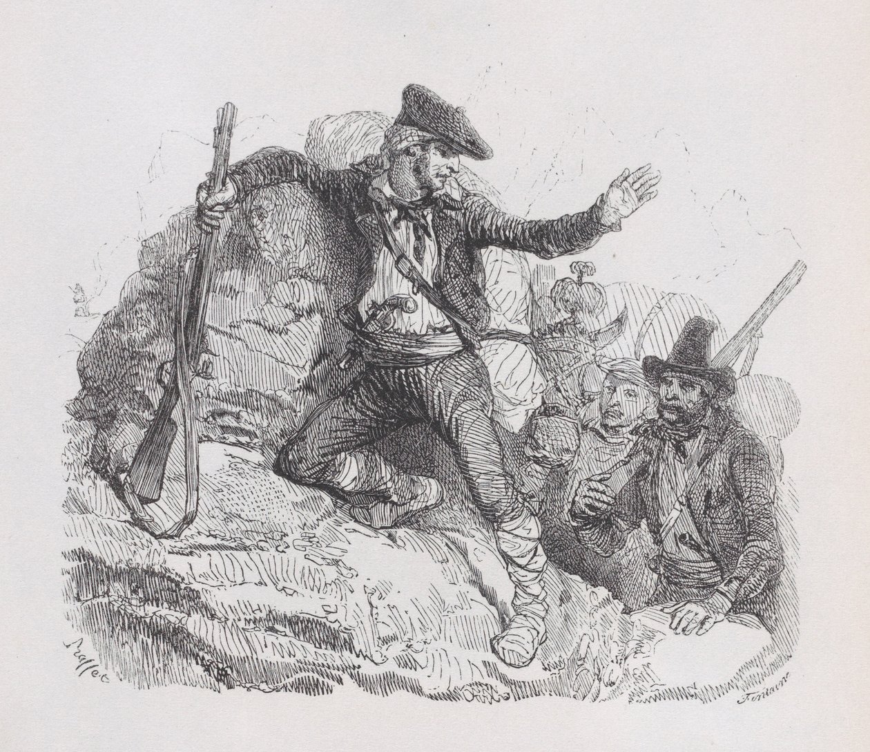 De Smokkelaars, uit Het Complete Werk van Béranger, 1836 door Auguste Raffet