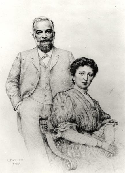 Adolphe Giraudon en zijn vrouw, Claire, 1907 door Auguste Raynaud