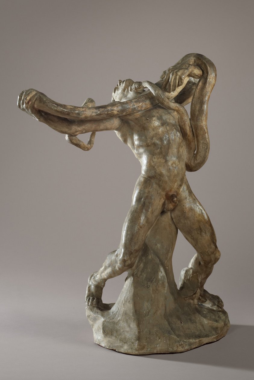 Man met Slang, circa 1886 door Auguste Rodin