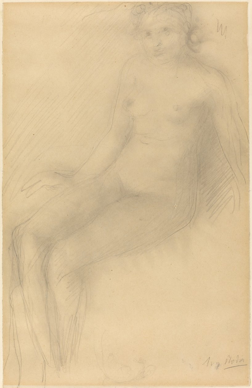 Zittende vrouwelijke naakt door Auguste Rodin