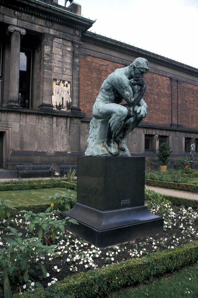 De Denker standbeeld door Rodin, Ny Carlsberg Glyptotek, Kopenhagen, Denemarken, Europa door Auguste Rodin