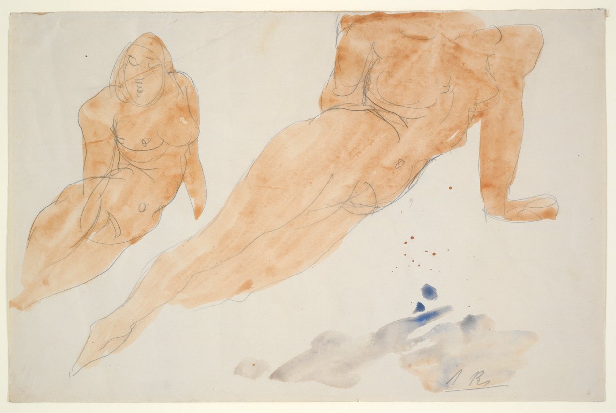 Twee liggende naakten door Auguste Rodin