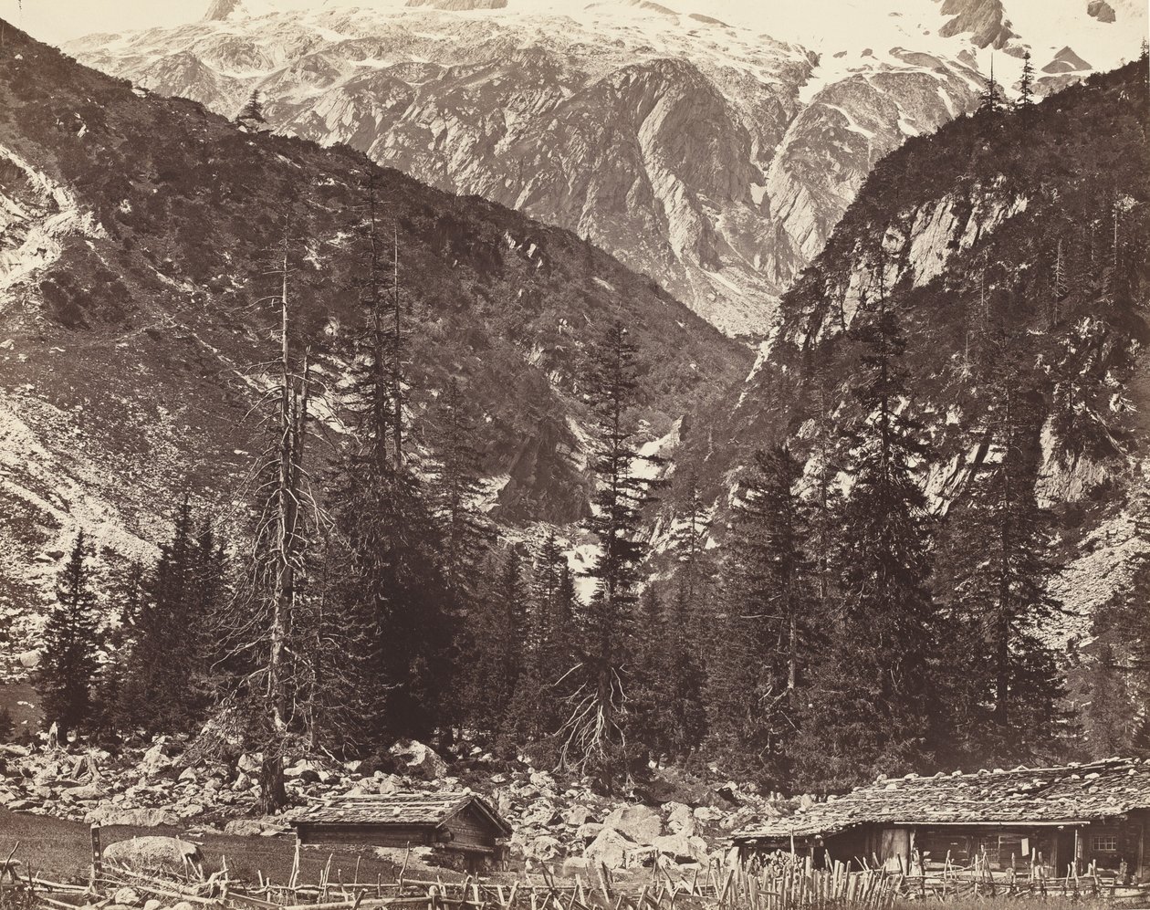 Chalet de Handeck, Hasli-vallei, Kanton Bern, Zwitserland, ca. 1860 door Auguste Rosalie Bisson