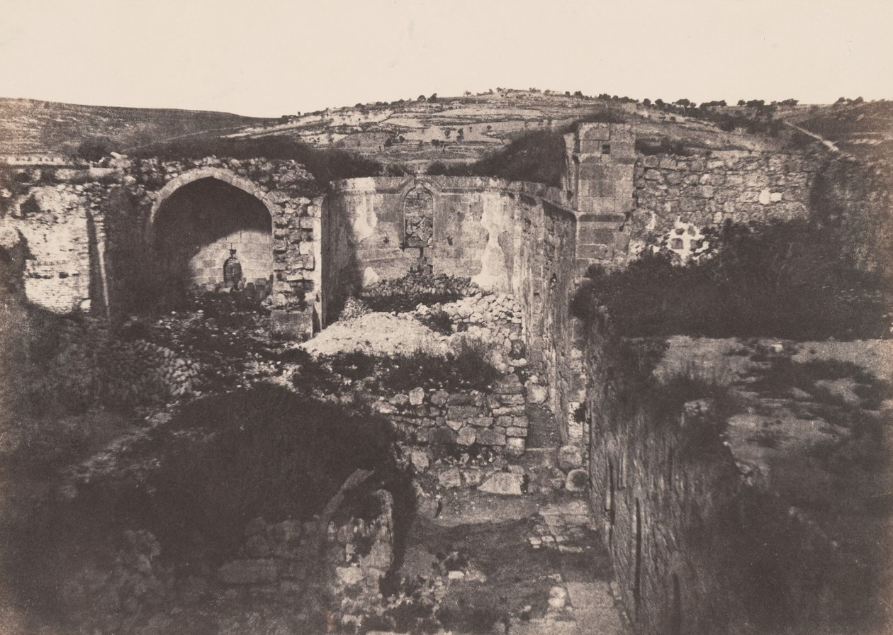 Jérusalem: Église de Sainte Marie Madeleine (Jeruzalem: Kerk van de Heilige Maria Magdalena),1854 (foto) door Auguste Salzmann