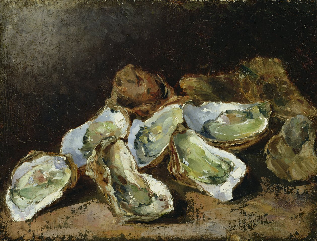 Stilleven met oesters (olieverf op doek) door Auguste Theodule Ribot