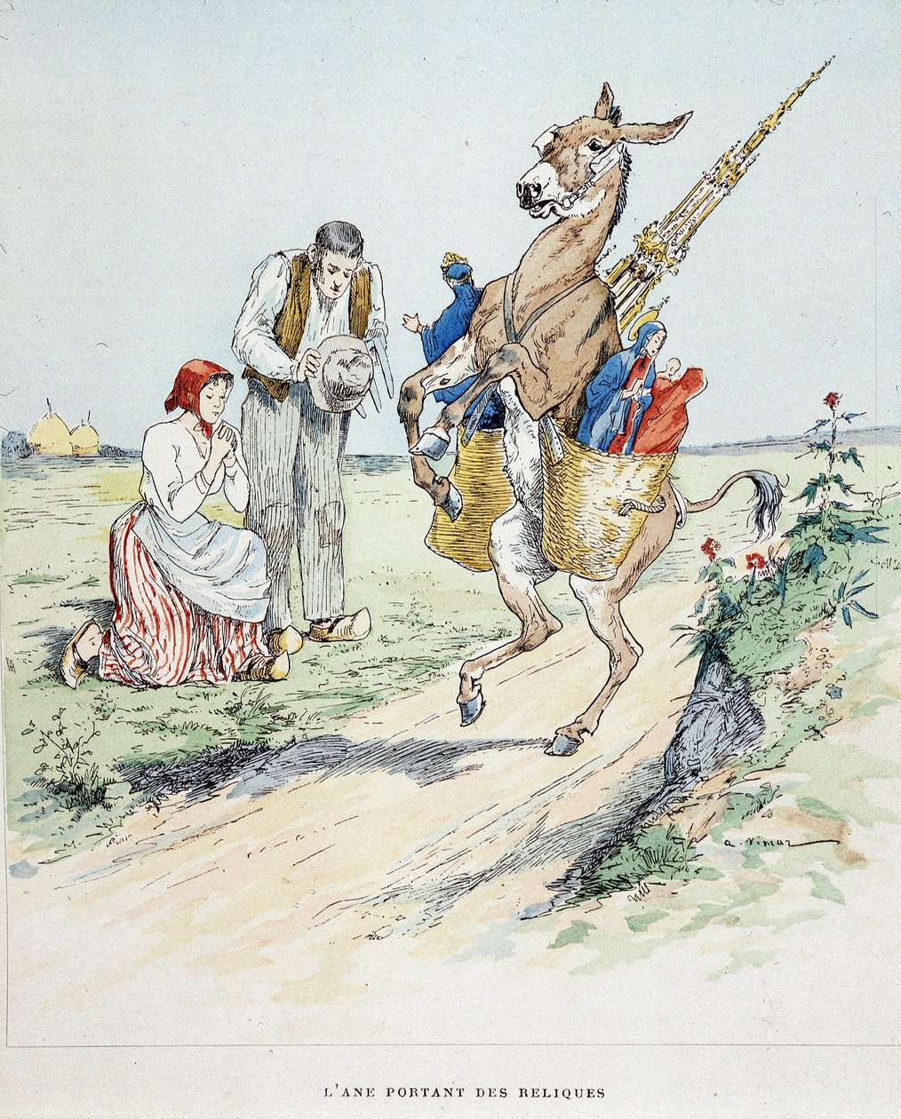 De ezel met relikwieën in de 
