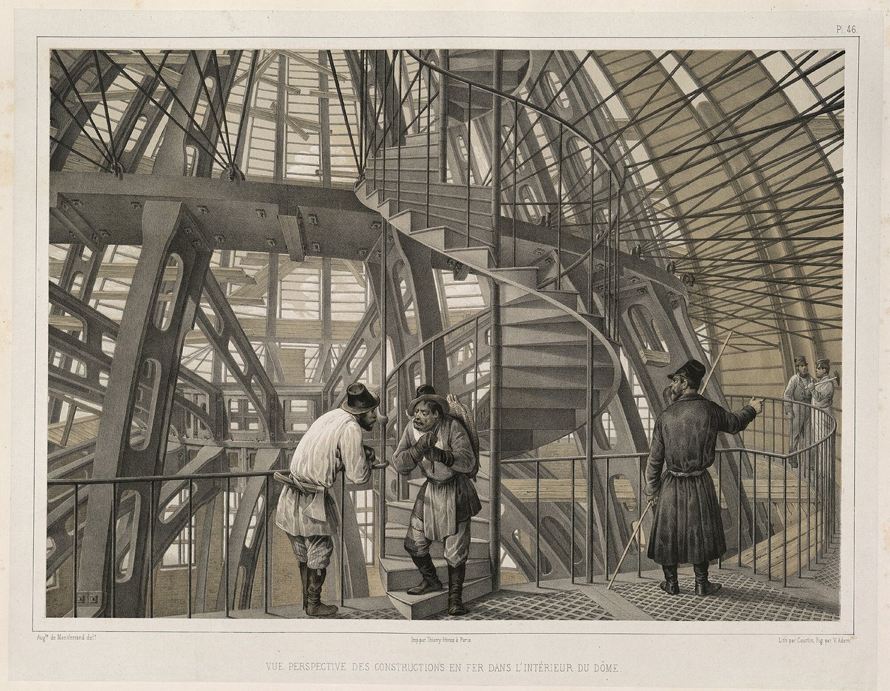Metaalconstructie binnen de kathedraal Uit: De bouw van de Sint-Isaacskathedraal, 1845 door Auguste de Montferrand