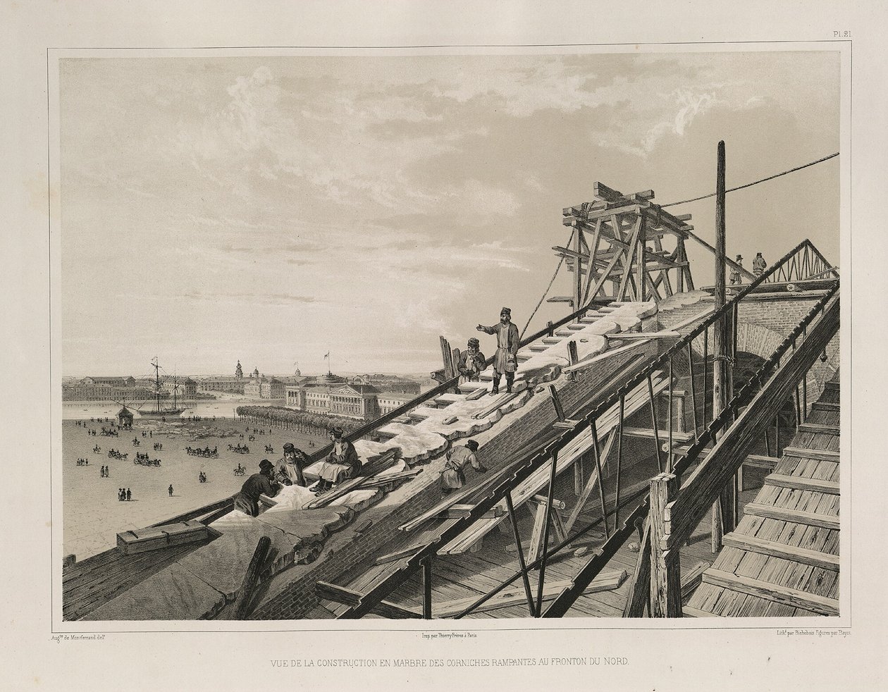 De Cornice Constructie Uit: De Constructie van de Sint-Isaacskathedraal, 1845 door Auguste de Montferrand