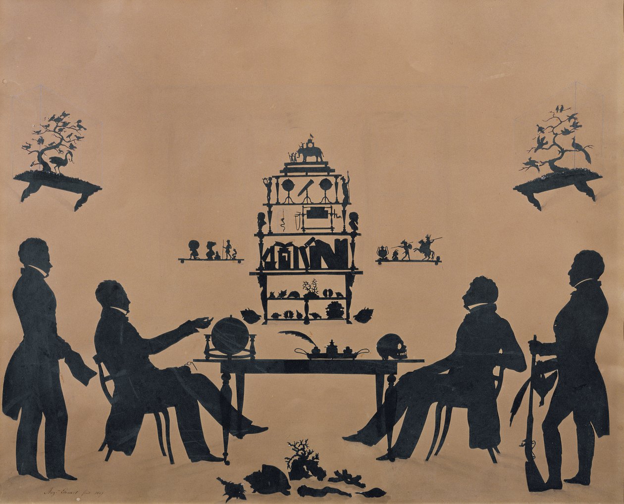Profielen in silhouet door Augustin Amant Constant Fidele Edouart