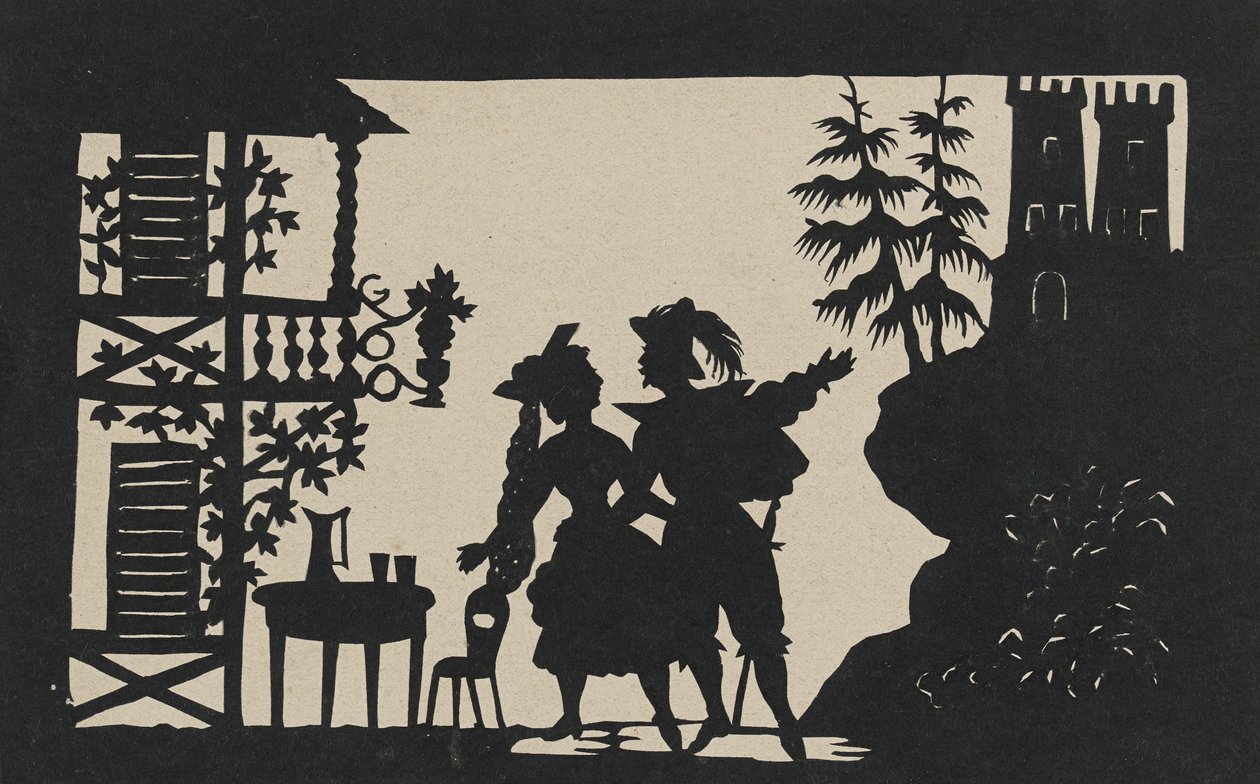 Dubbelzijdige silhouet door Augustin Amant Constant Fidele Edouart