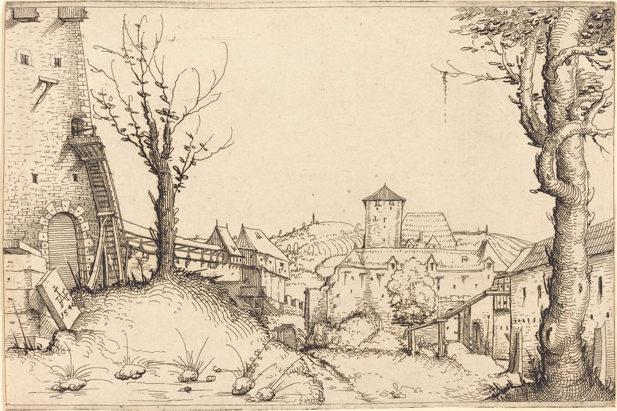 Binnenplaats van een Kasteel door Augustin Hirschvogel