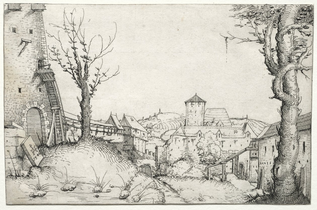 Binnenplaats van een kasteel, 1546 door Augustin Hirschvogel