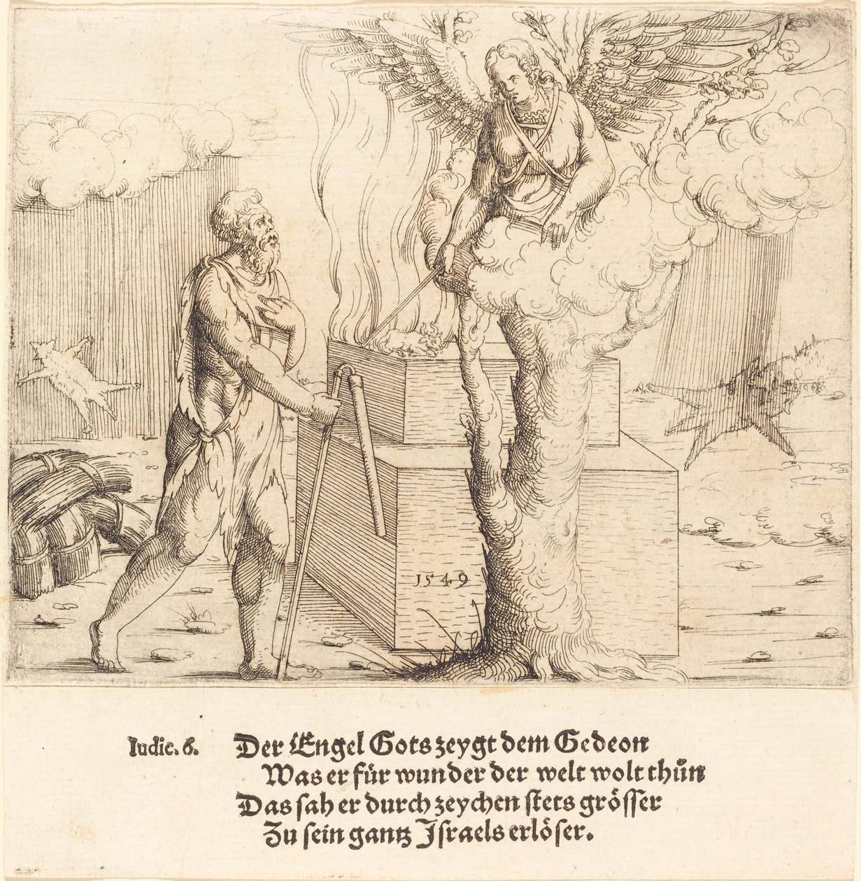 Het Offer van Gideon, 1549 door Augustin Hirschvogel