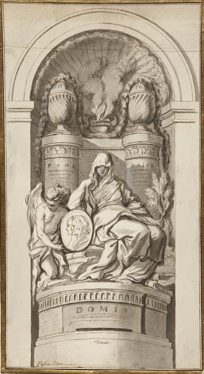 Studie voor een Grafmonument, 1750 door Augustin Pajou