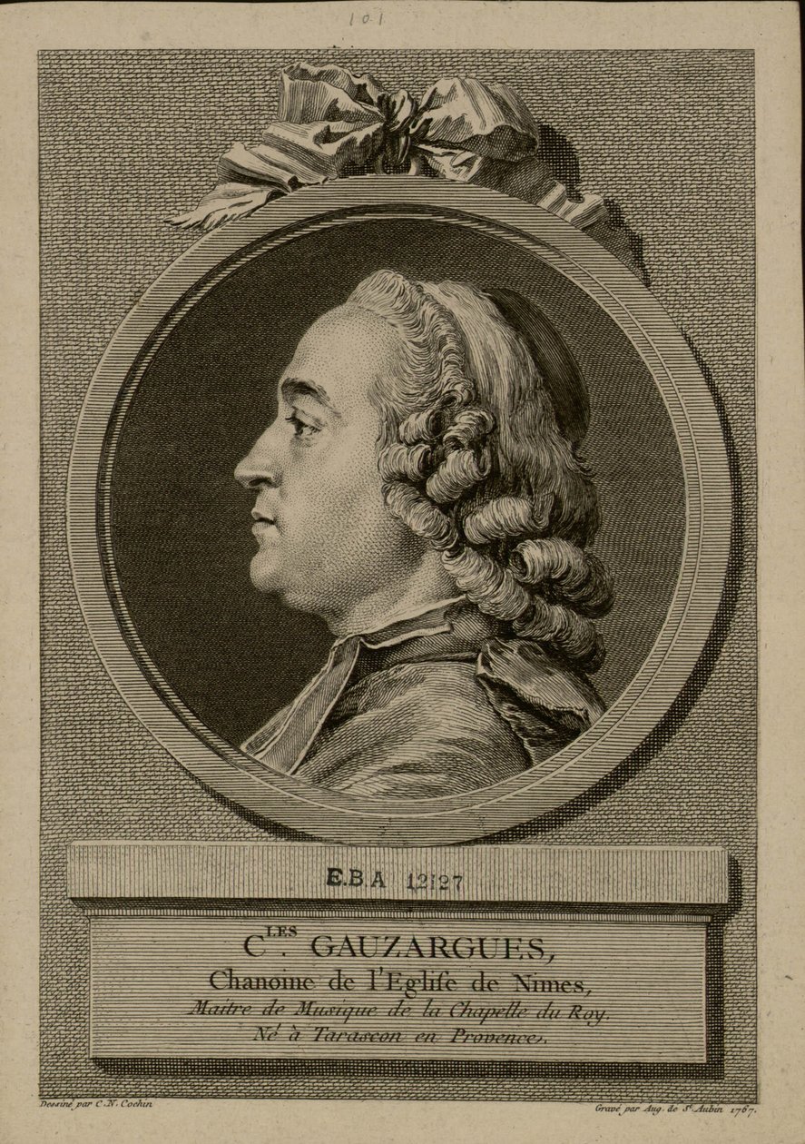 Portret van Charles Gauzargues 1725-1799, 1767 door Augustin Saint Aubin de