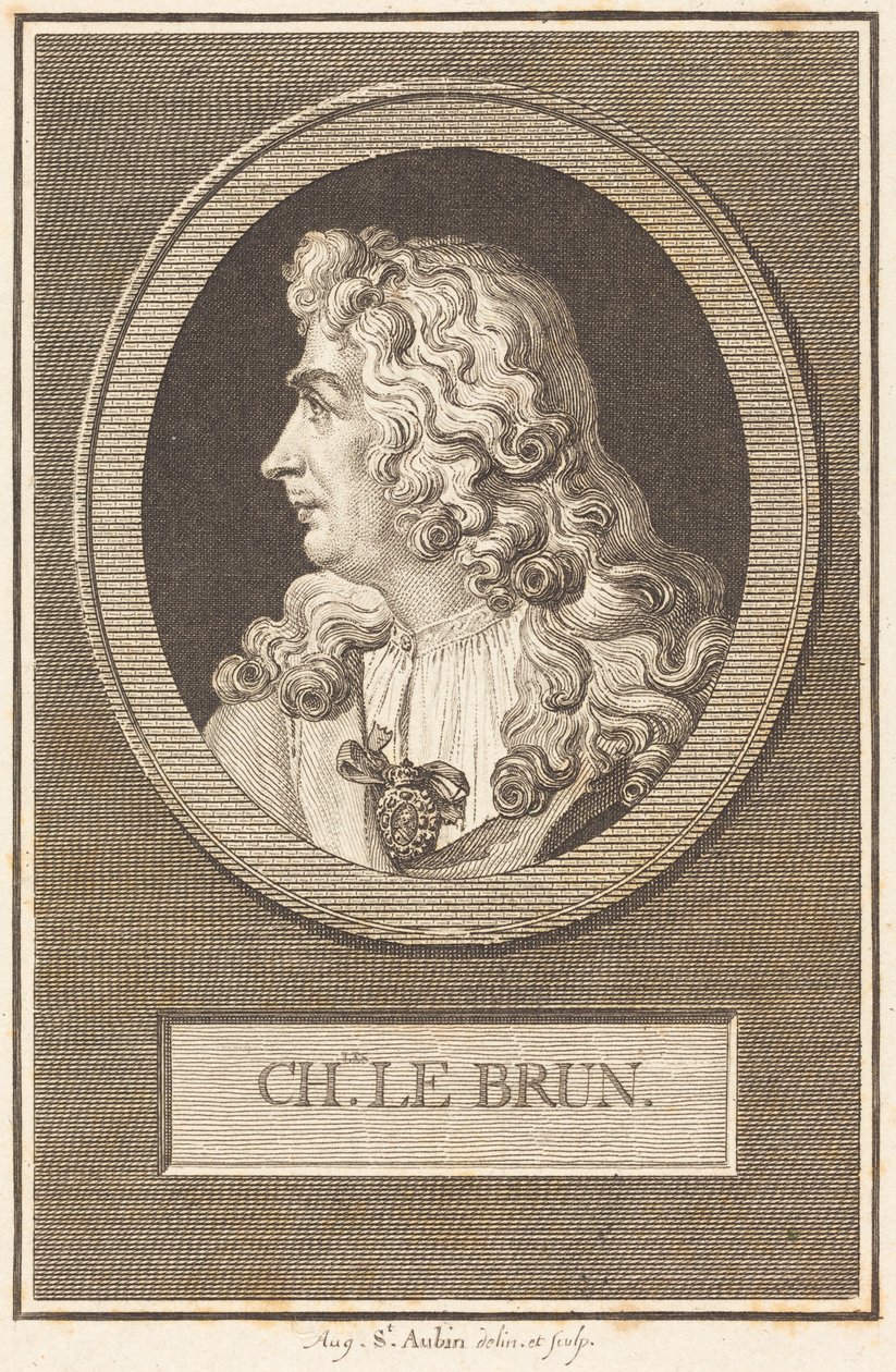 Charles Le Brun door Augustin de Saint-Aubin