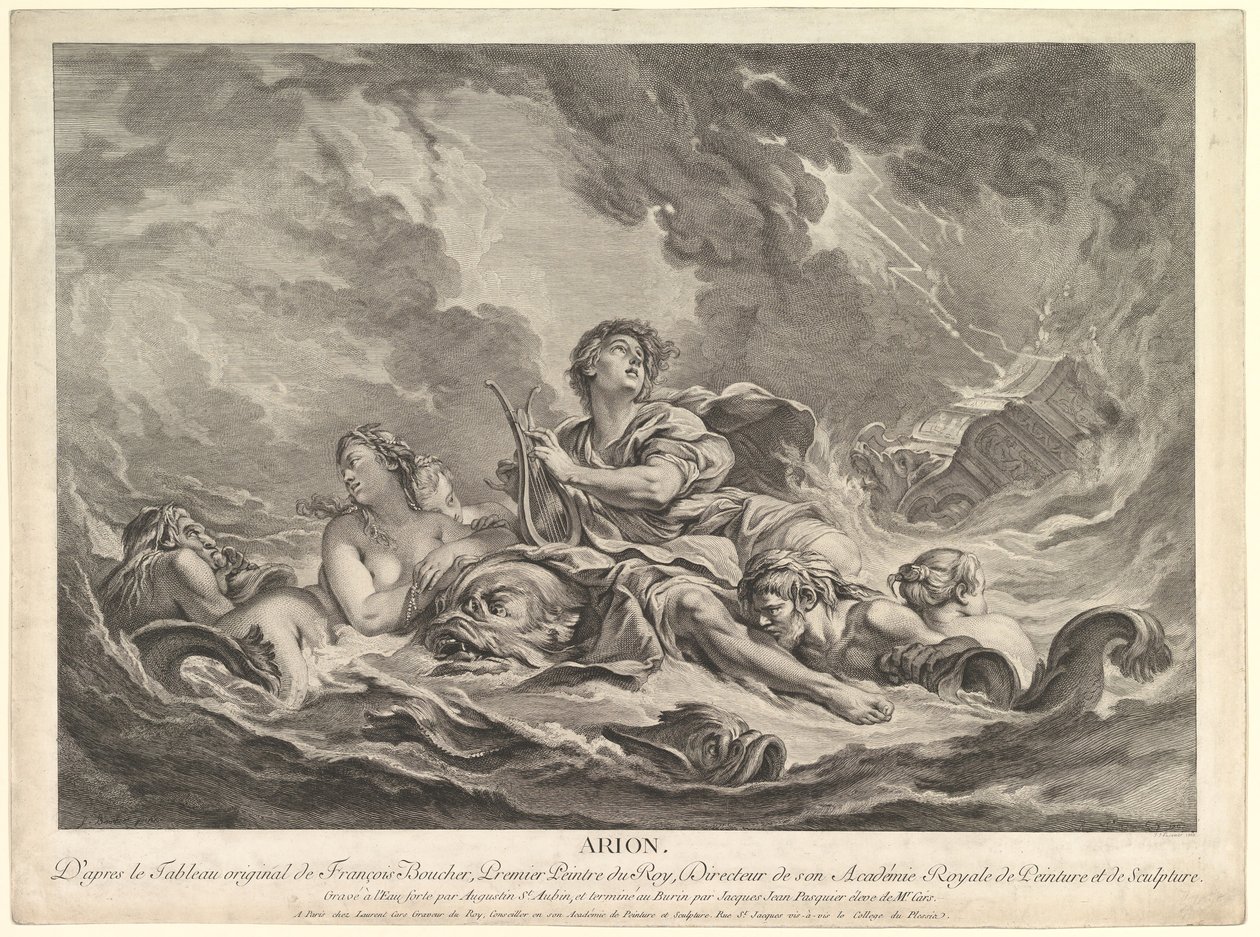 Arion, 1763-66 door Augustin de Saint-Aubin