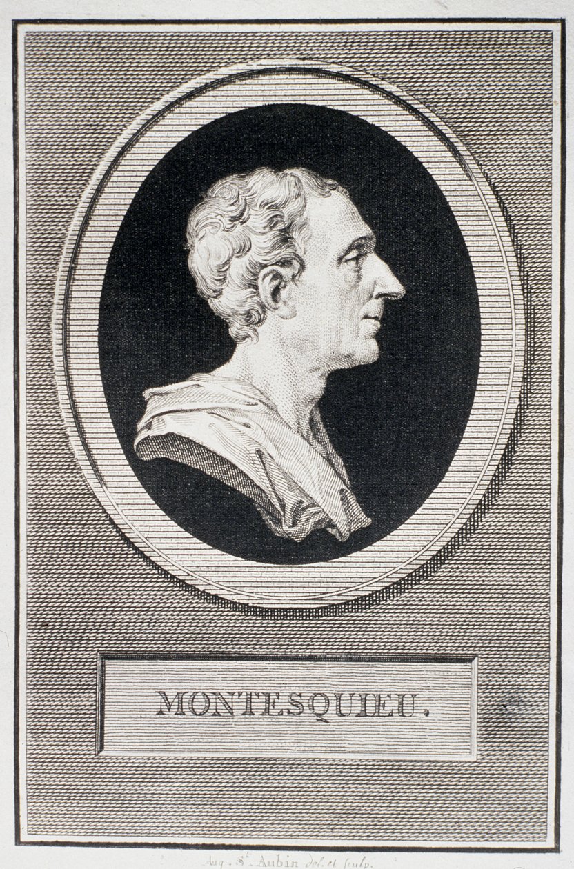 Charles Louis de Secondat, Baron de Montesquieu (1689-1755) door Augustin de Saint Aubin