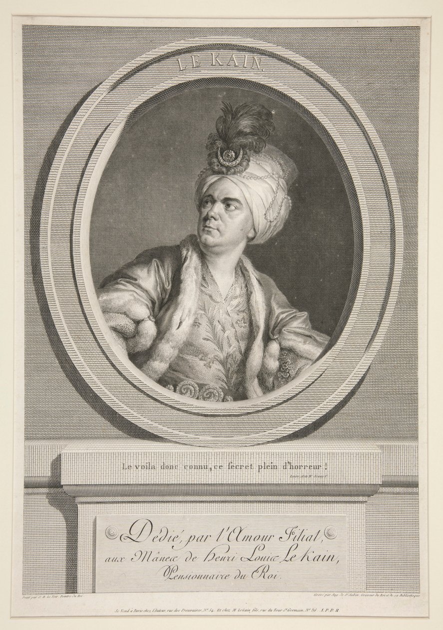 Henri Louis Cain (genaamd Le Kain) (1728-1778) door Augustin de Saint Aubin