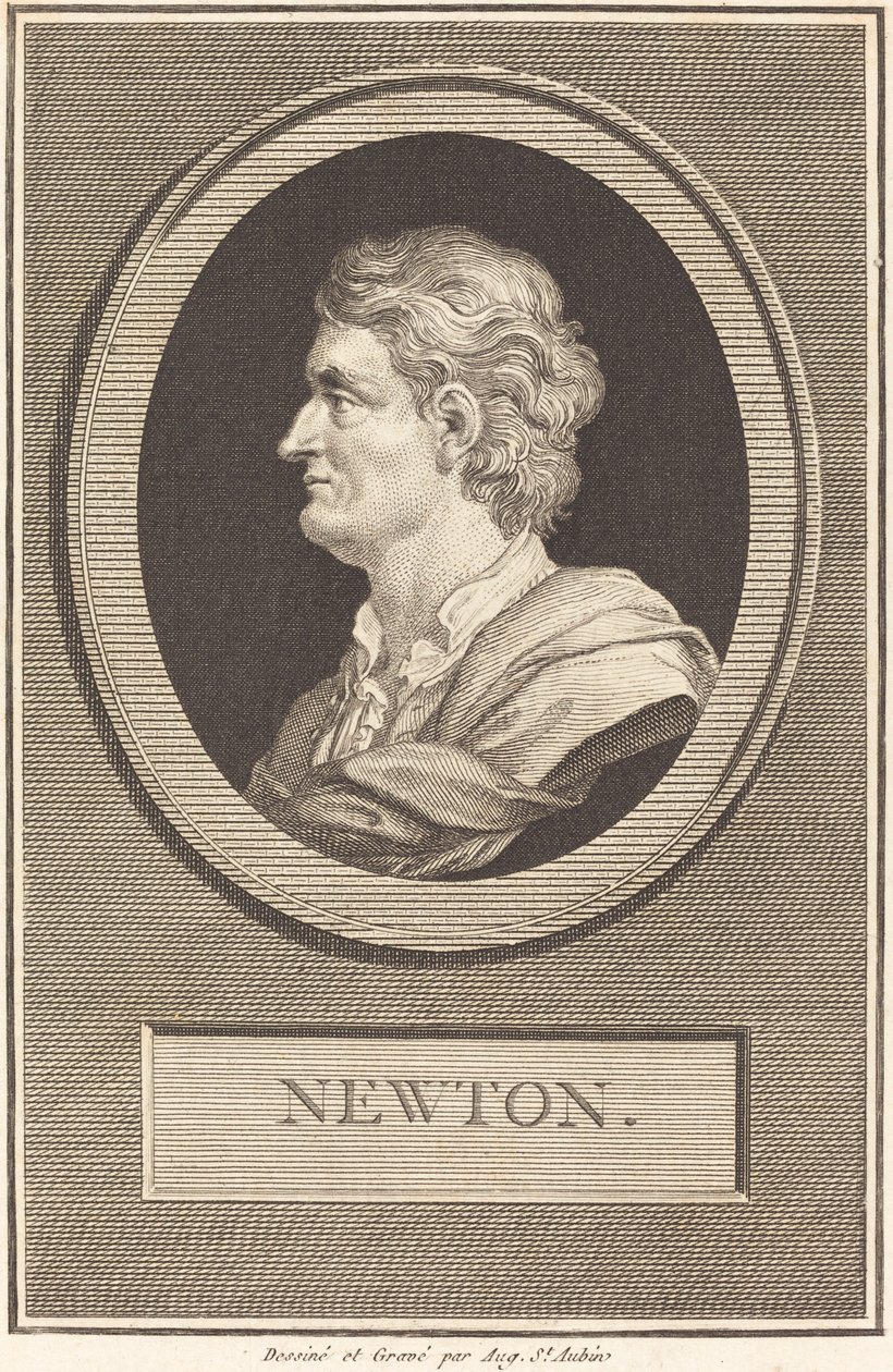 Isaac Newton door Augustin de Saint-Aubin