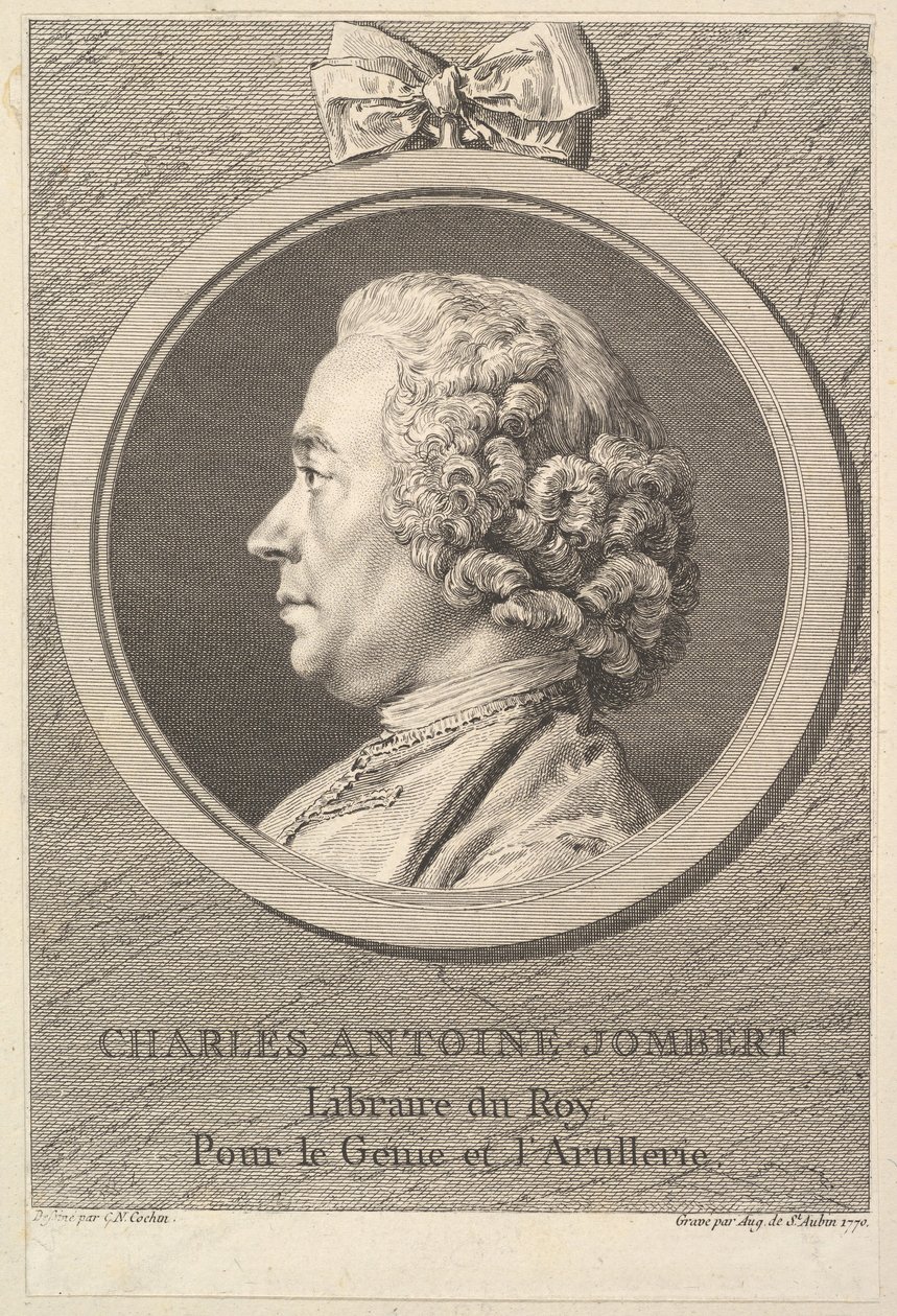 Portret van Charles-Antoine Jombert, 1770 door Augustin de Saint Aubin