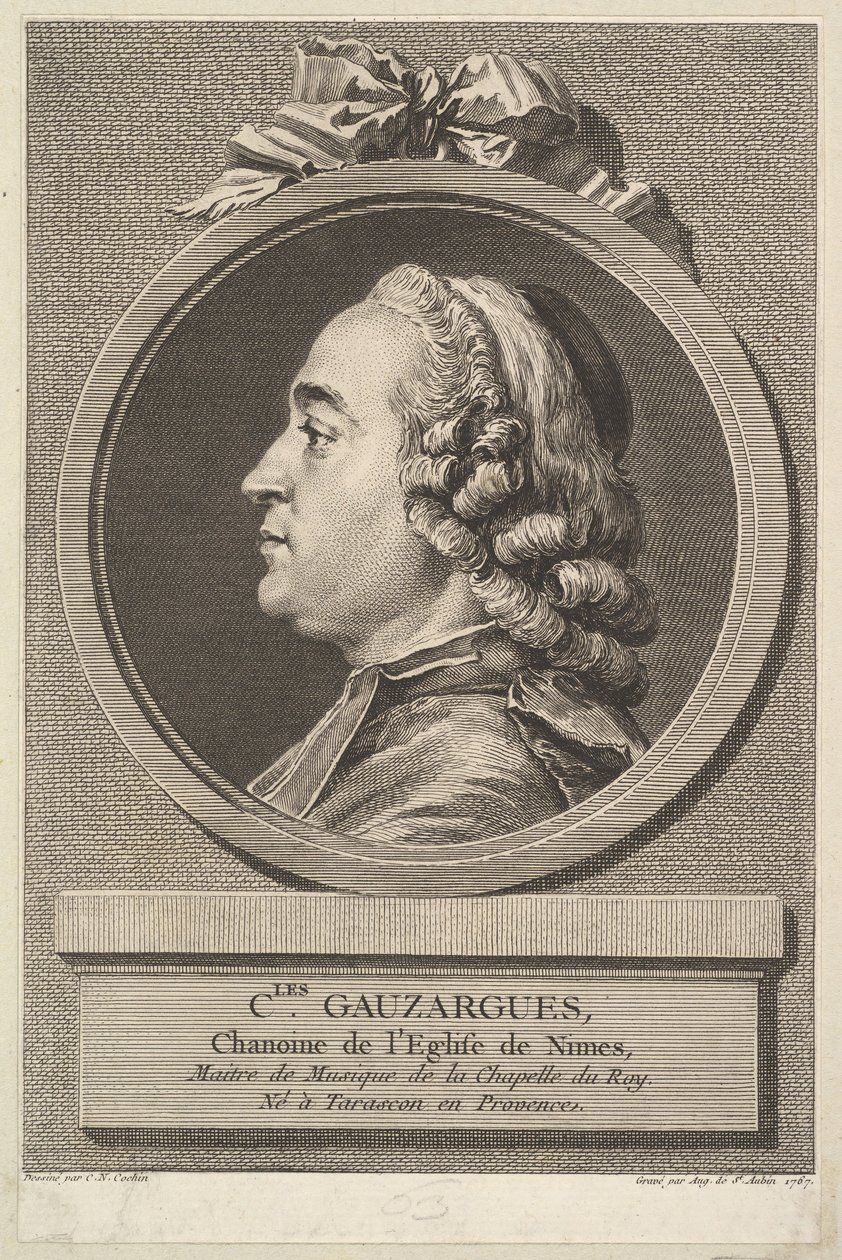 Portret van Charles Gauzargues, 1767 door Augustin de Saint Aubin