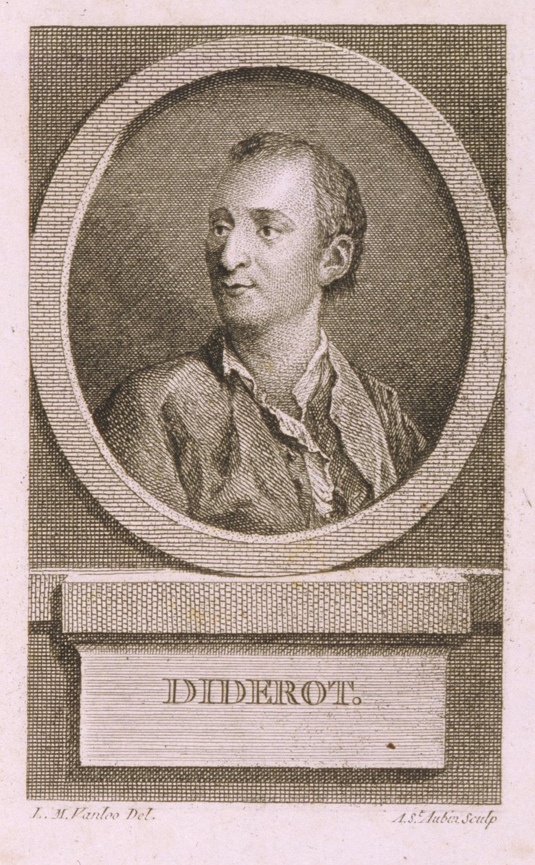 Portret van Denis Diderot door Augustin de Saint Aubin