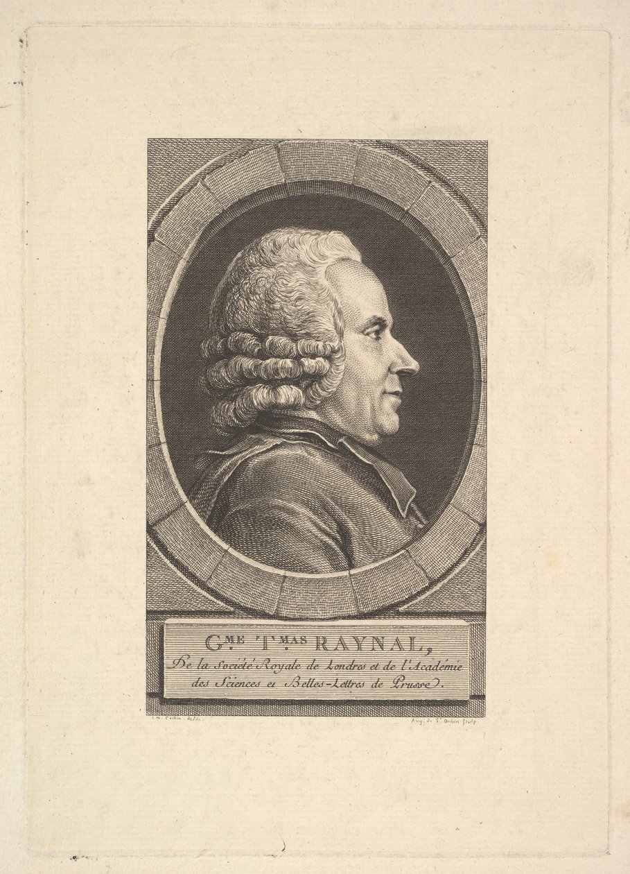 Portret van Guillaume-Thomas Raynal, 1773 door Augustin de Saint Aubin