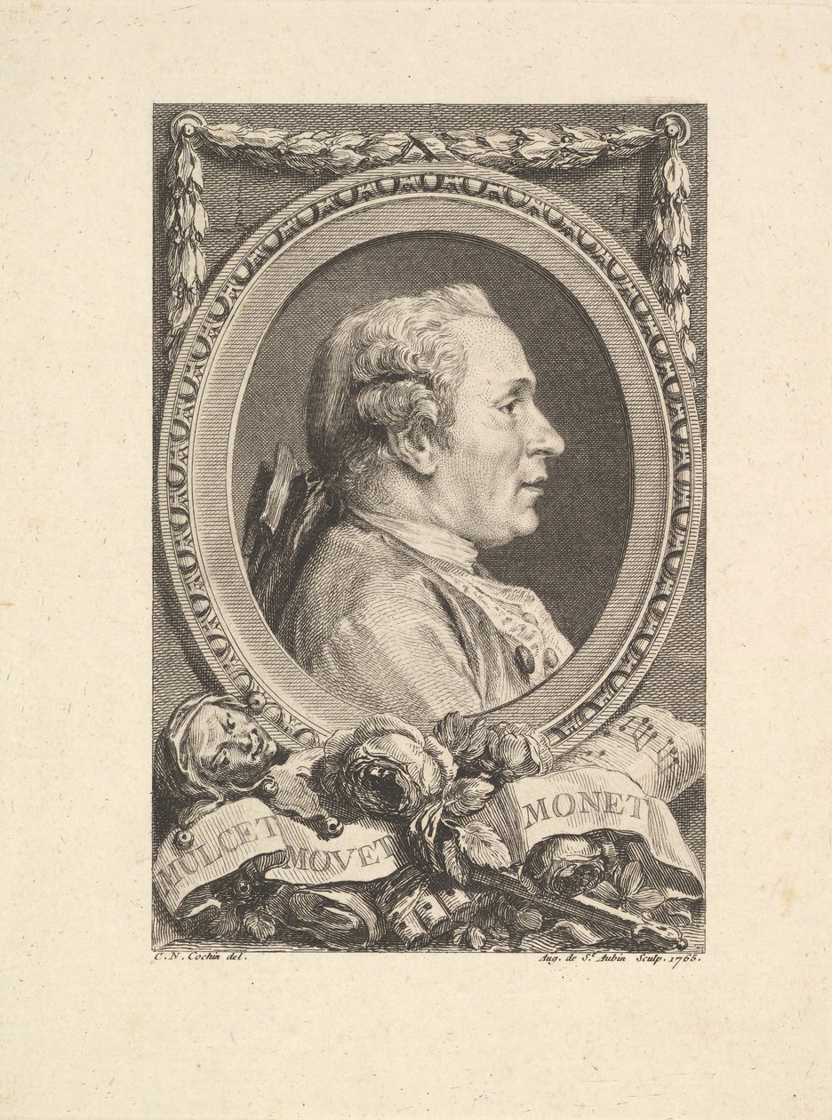 Portret van Jean Monnet door Augustin de Saint Aubin