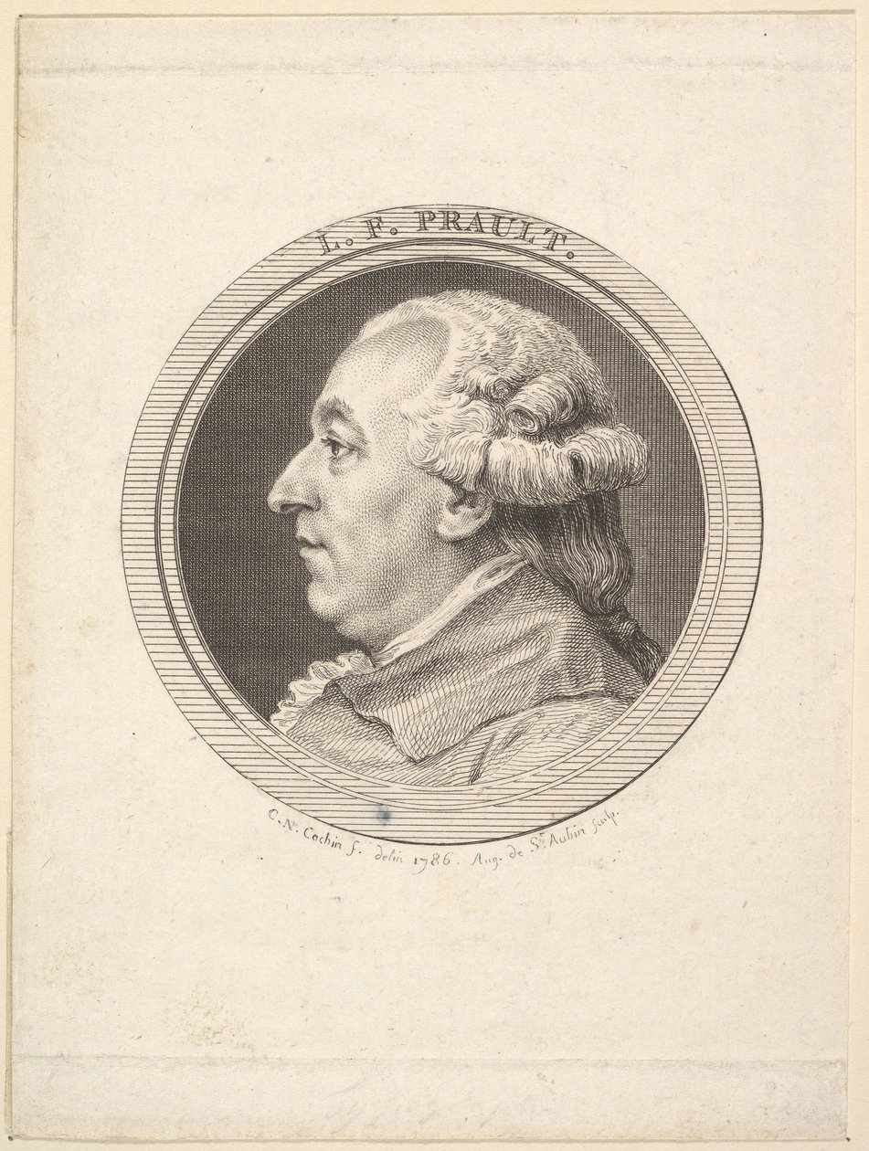 Portret van L. F. Prault, 1787 door Augustin de Saint Aubin