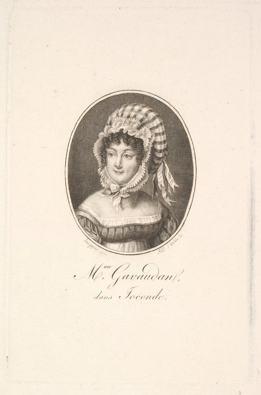 Portret van Madame Gavaudan door Augustin de Saint Aubin