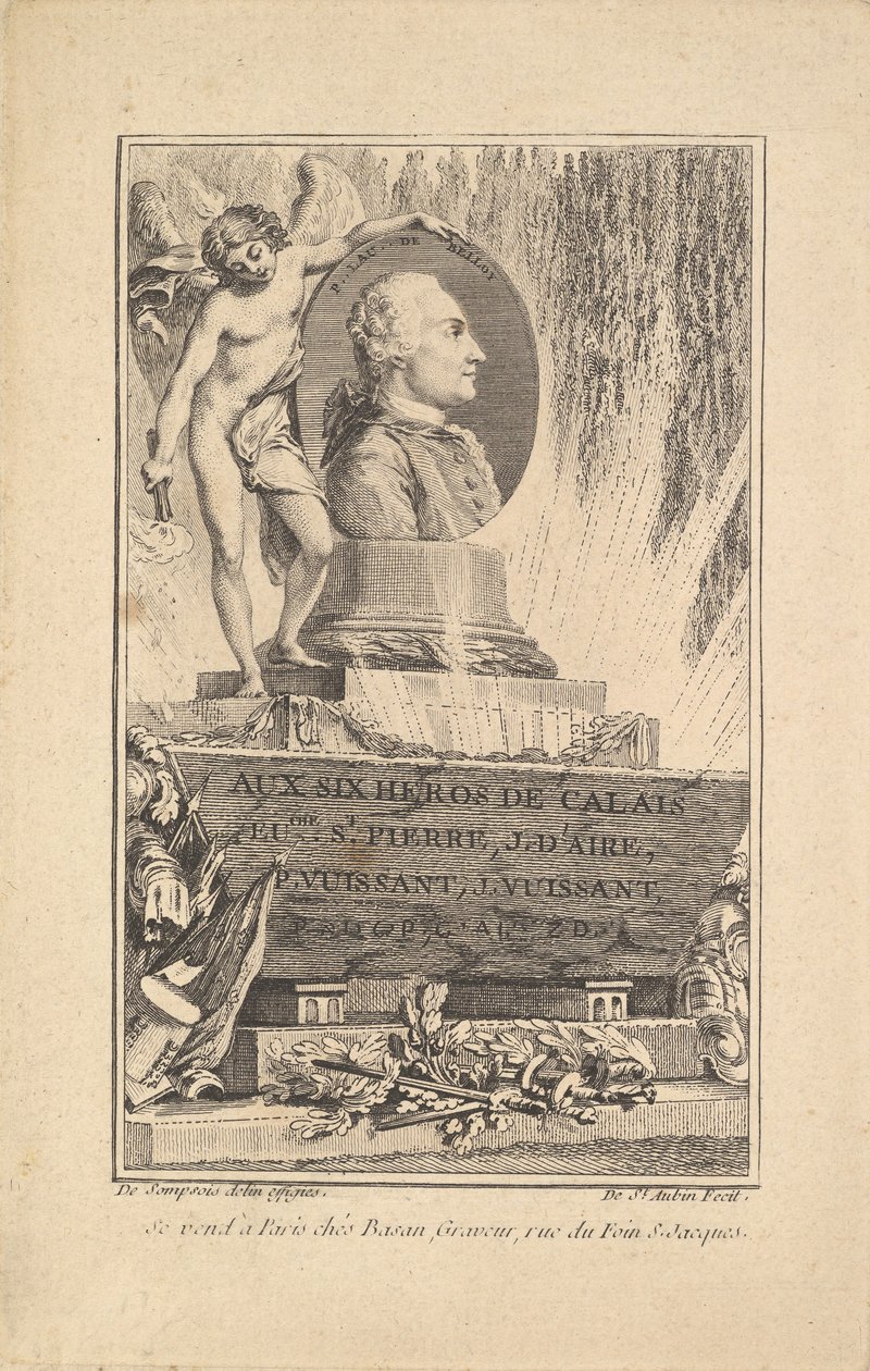 Portret van Pierre Laurent de Belloy door Augustin de Saint Aubin