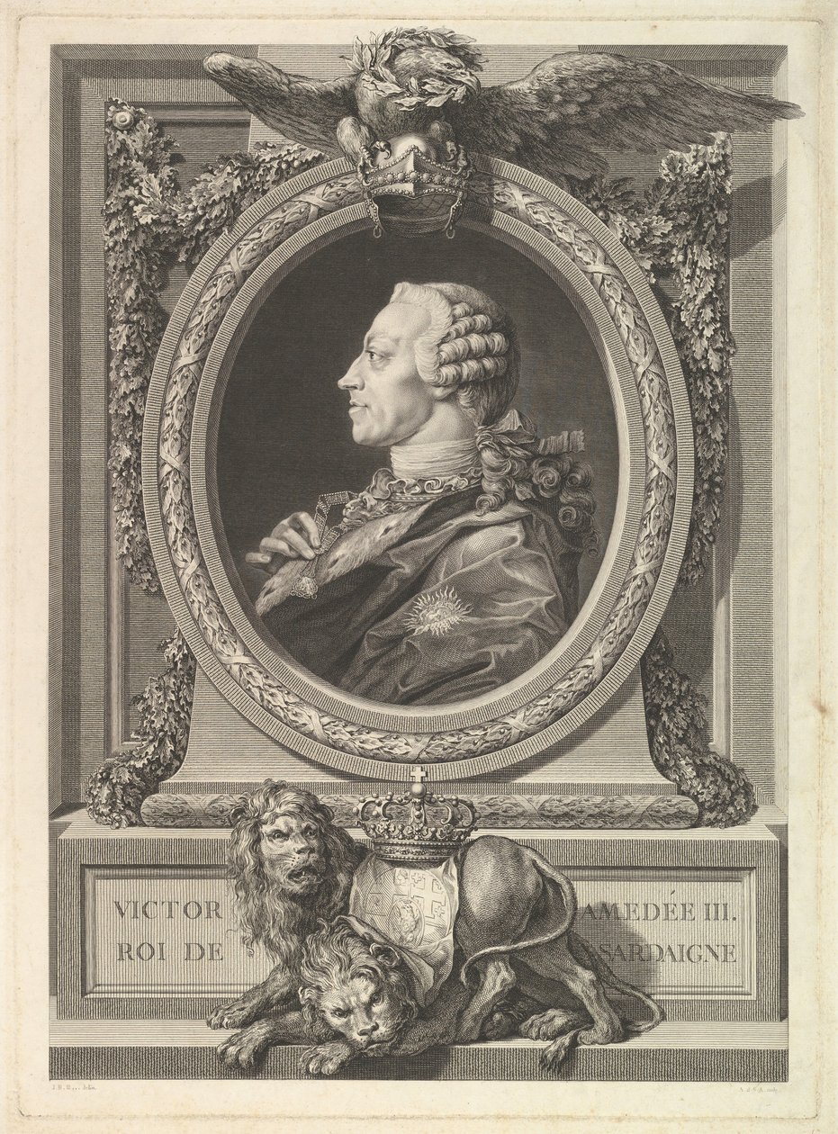 Portret van Victor Amadeus III, koning van Sardinië, 1777 door Augustin de Saint Aubin