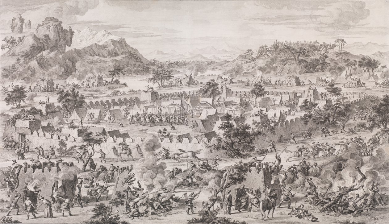 De Slag bij Tonguzluq, 1773 door Augustin de Saint Aubin
