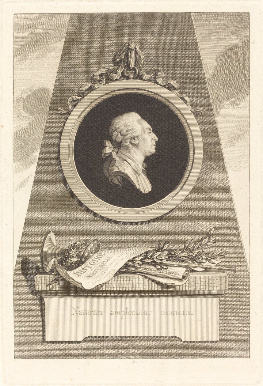 Graaf de Buffon door Augustin de Saint Aubin after Piat Joseph Sauvage