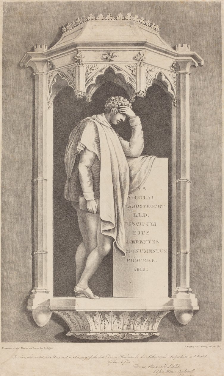 Monument voor Nicolai Wanostrocht door Augustine Aglio after John Flaxman