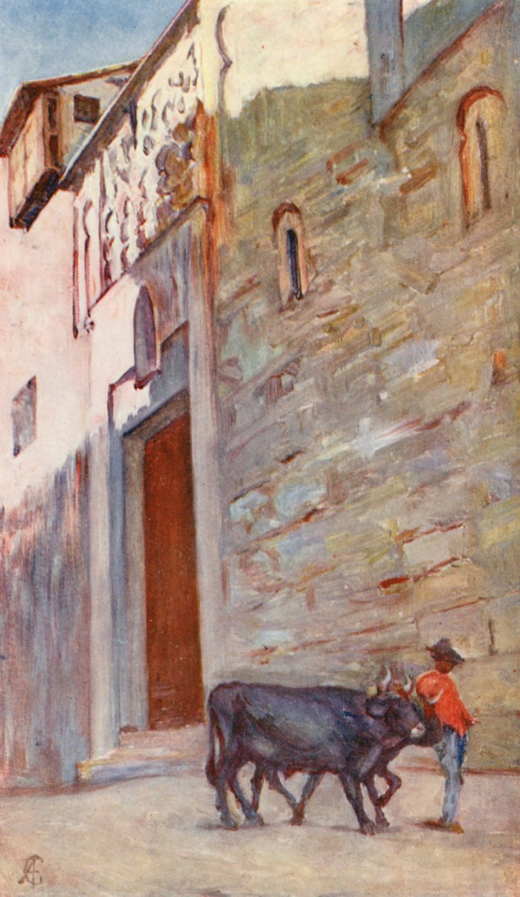 Een straat in Toledo (kleurenlitho) door Augustine Fitzgerald