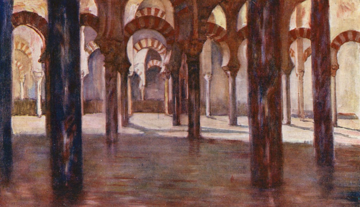 In de kathedraal van Cordova (kleurenlitho) door Augustine Fitzgerald