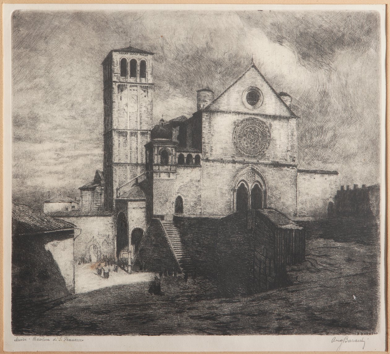 Assisi, Basiliek van St. Franciscus door Augusto Baracchi